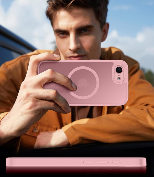 Чохол для iPhone 16E, для MagSafe, ERBORD Matt Case, чорний + захисне скло