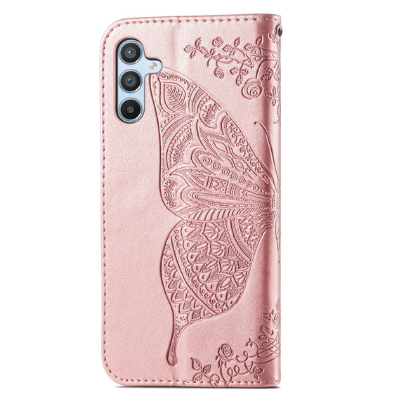 Откидной чехол для Samsung Galaxy A56, Butterfly, розовый rose gold