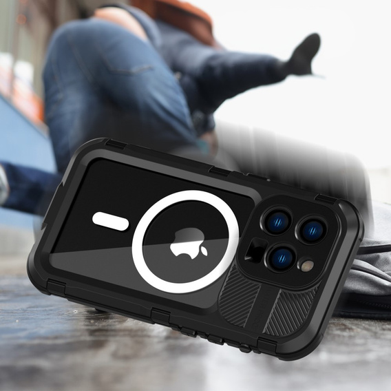 IP68 Водонепроницаемый чехол для iPhone 14 Pro, SHELLBOX MagSafe, чёрный