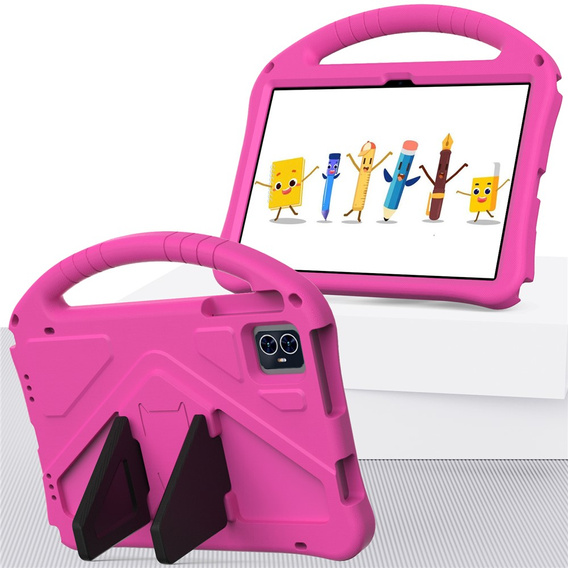 Детский чехол для T Tablet 2 5G, с подставкой и ручкой, розовый