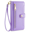 Откидной чехол для Samsung Galaxy M34, Wallet Zipper Pocket, фиолетовый