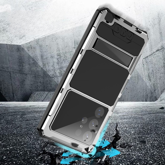 Чохол для Samsung Galaxy S22 Ultra, R-JUST, броньований, сріблястий