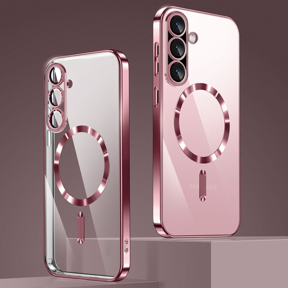 Чехол для Samsung Galaxy A56, Electro MagSafe, розовый rose gold + стекло для экрана