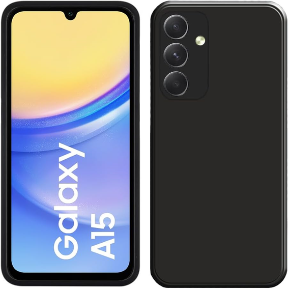 Чохол для Samsung Galaxy A15, Silicone Lite, чорний + скло 9H