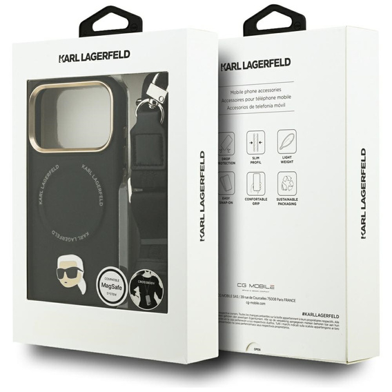 Чохол Karl Lagerfeld Big Strap Karl Metal Logo MagSafe для iPhone 17 Pro