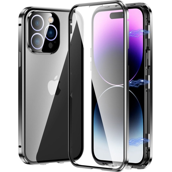 Чехол для iPhone 15 Pro Max, Magnetic Dual Glass, чёрный