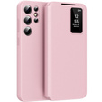 Флип-кейс для Samsung Galaxy S22 Ultra, Smart View Wallet, розовый