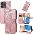 Откидной чехол для Realme C61, Butterfly, розовый rose gold