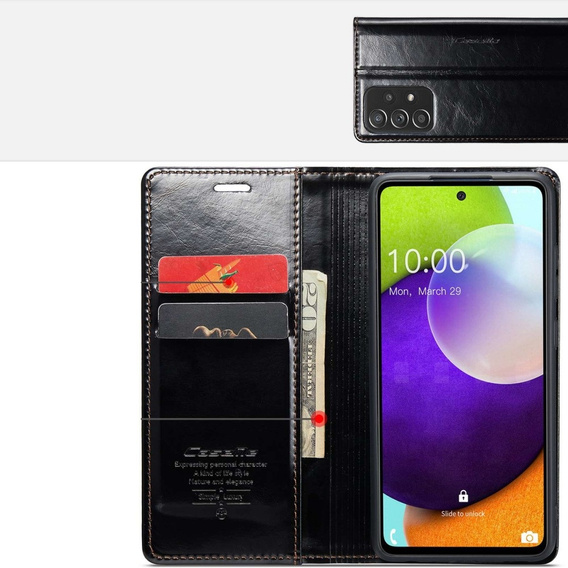 Флип-кейс CASEME для Samsung Galaxy A52/A52s, Waxy Textured, чёрный