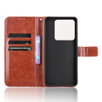 Футляр з клапаном для Xiaomi Poco M7 Pro 5G, Crazy Horse Wallet, коричневий
