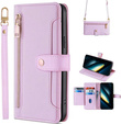 Откидной чехол для Xiaomi Poco F6 Pro, Wallet Zipper Pocket, фиолетовый
