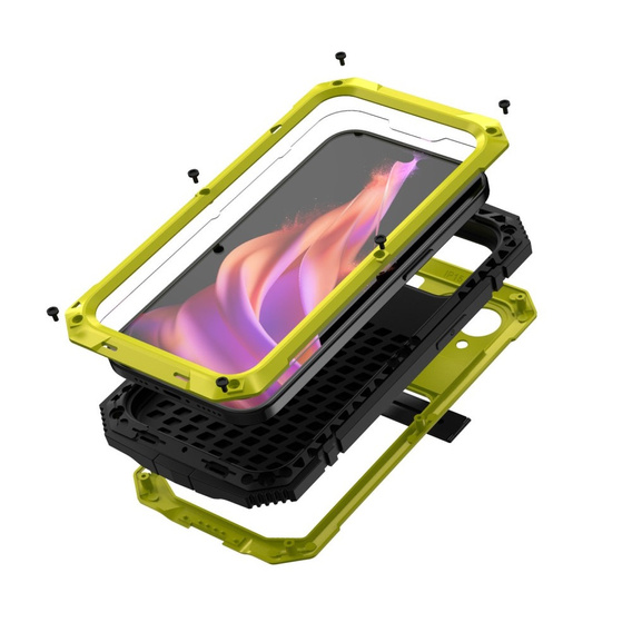 Чохол для iPhone 15, R-JUST, броньований, жовтий / чорний