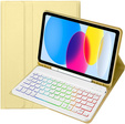 Чехол с подсвечиваемой bluetooth-клавиатурой для iPad 10.9 2022 (10 gen.), жёлтый