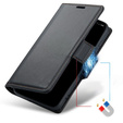 Чохол для Motorola Edge 60 / 60 Fusion, ERBORD Glossy Litchi, гаманець з клапаном, чорний