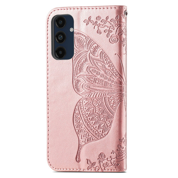 Откидной чехол для Samsung Galaxy A16, Butterfly, розовый rose gold