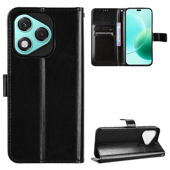 Откидной чехол для Honor 400 Lite, Crazy Horse Wallet, чёрный