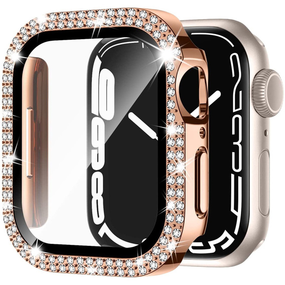 2в1 чехол и защитное стекло для часов Apple Watch 4/5/6/SE 44mm, Pink 
