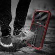 Броньований чохол для iPhone 14 Pro, Metal Hybrid, червоний
