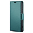 Чехол для Xiaomi Poco F7 Ultra, ERBORD Glossy Litchi, кошелек с клапаном, зелёный