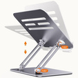 Підставка для ноутбука зі сталі до 17", ERBORD P89, Grey
