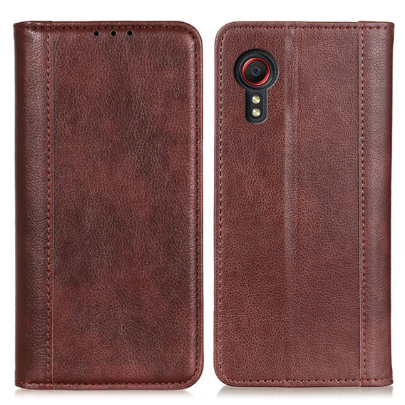 Чoхол до Samsung Galaxy Xcover 7, Wallet Litchi Leather, коричневий