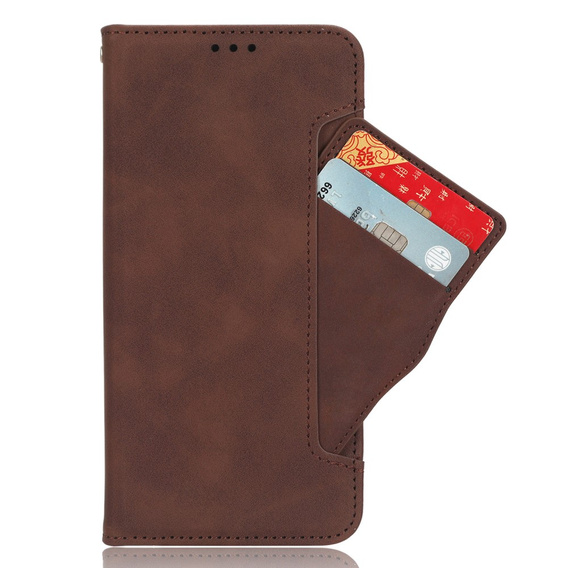 Футляр з клапаном для Huawei Nova Y91 4G, Card Slot, коричневий