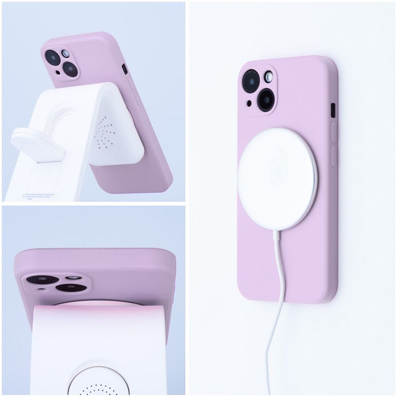 ERBORD Чехол Silicone Mag Cover для iPhone 15 Plus, розовый