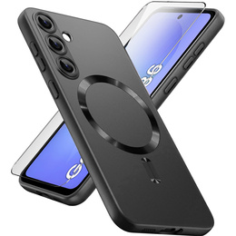 Чехол для Samsung Galaxy A36, ColorMag, для MagSafe, чёрный + закаленное стекло 9H