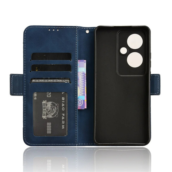 Футляр з клапаном для Oppo Reno 11F 5G, Card Slot, темно-синій