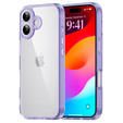 Чохол для iPhone 17, з кришкою камери, прозорий з фіолетовими боками