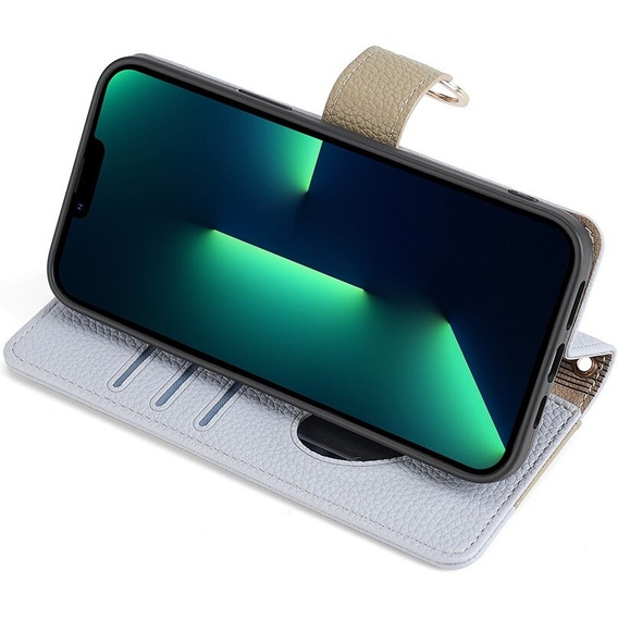 Чохол-книжка для iPhone 15, Wallet Zipper Pocket, з дзеркалом, м'яти