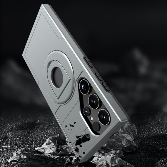 Чехол MagSafe для Samsung Galaxy S24 Ultra, Military Magnet, зелёный