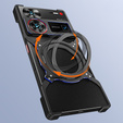 Чехол для ZTE nubia Z60 Ultra, Kickstand Bumper, с крышкой объектива, для MagSafe, чёрный / красный