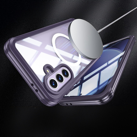 Чохол для Samsung Galaxy A36 / Samsung Galaxy A56, Shockproof, зі склом, для MagSafe, фіолетовий