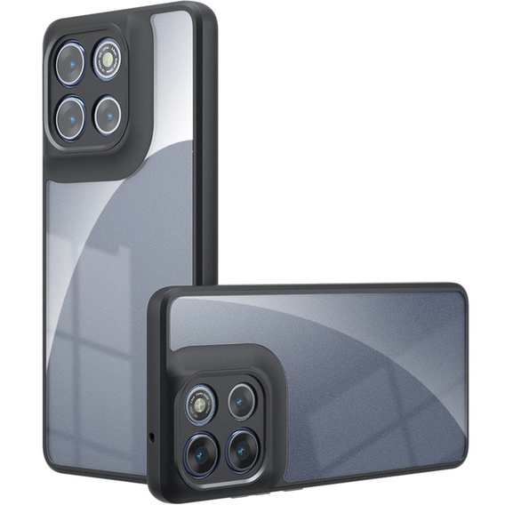 Чохол для Xiaomi Redmi 15 5G / 4G, із захистом камери, прозорий з чорними боковинами