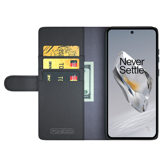 Чохол-фліп для OnePlus 12 5G, Split Leather, чорний