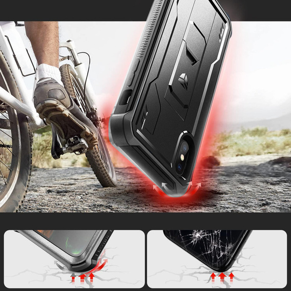 Бронированный чехол для iPhone X / XS, Dexnor Full Body, чёрный