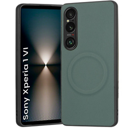 Чехол до Sony Xperia 1 VI, Leather Hybrid MagSafe, зелёный