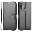 Футляр з клапаном для Motorola Moto E20/E30/E40, Crazy Horse Wallet, чорний