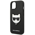 Чехол Karl Lagerfeld до iPhone 14 Plus, Saffiano Choupette Head Patch, чёрный