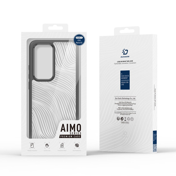 Чохол DuxDucis для Oppo Reno 12, Aimo case, прозорий / чорний