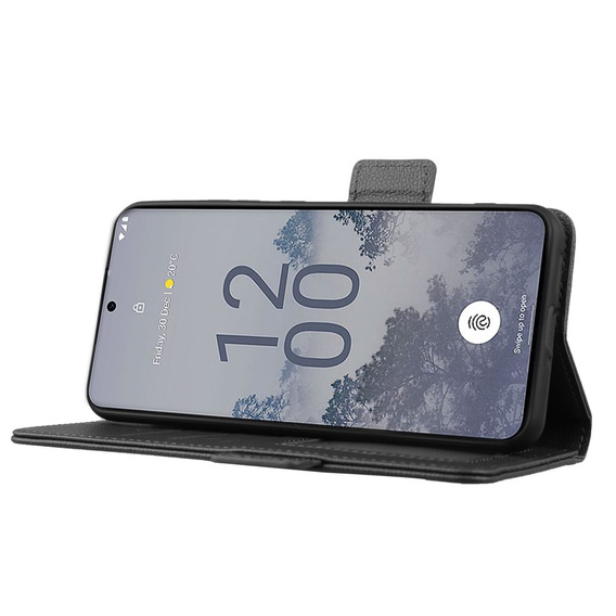 Чохол-книжка для Nokia X30 5G, Wallet Litchi Magnet Case, чорний
