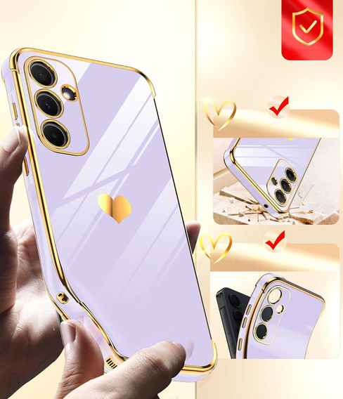 Чoхол до Samsung Galaxy A54 5G, Electro heart, фіолетовий + 2x скло 9H