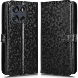 Чохол-фліп для Motorola Moto G56 5G, Wallet Rhombus, чорний