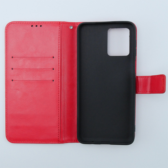 Откидной чехол для Motorola Moto G54 5G, Crazy Horse Wallet, красный