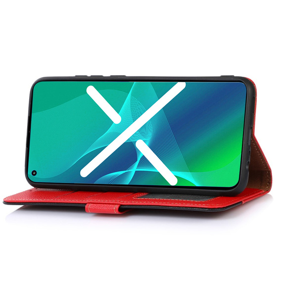Чохол-книжка для Poco F5 5G, KHAZNEH RFID, червоний / чорний