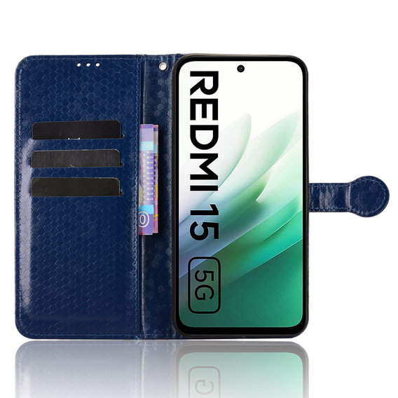 Чохол-розкладачка для Xiaomi Redmi 15 5G/4G, Wallet Rhombus, синій