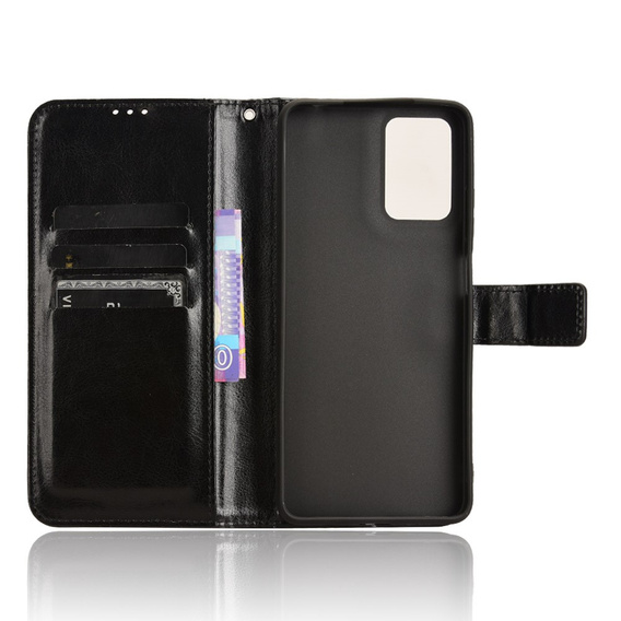 Откидной чехол для Motorola Moto E14, Crazy Horse Wallet, чёрный