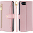 Чохол-книжка для iPhone 16E, Wallet Zipper Pocket, рожевий