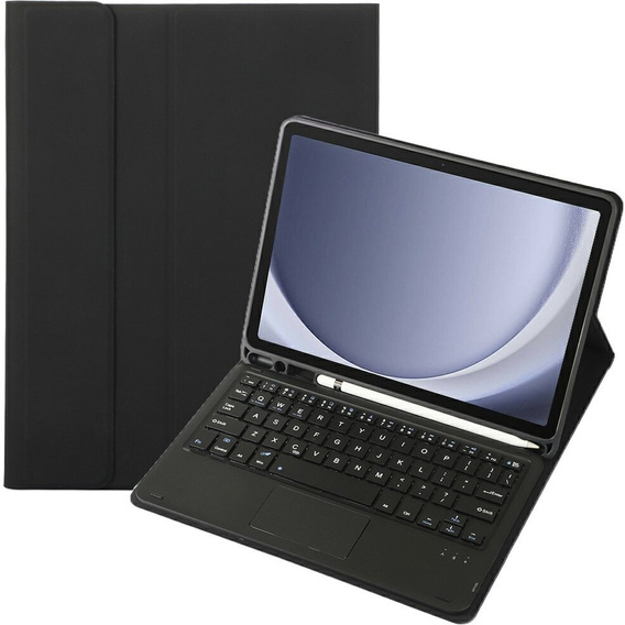 Чехол + клавиатура Samsung Galaxy Tab A9+, Leather Pen Slot TouchPad, чёрный